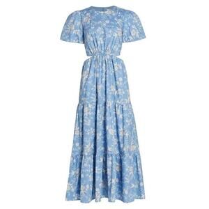 NWT WAYF Plaza Cutout Puff Sleeve Maxi Dress Sz XS